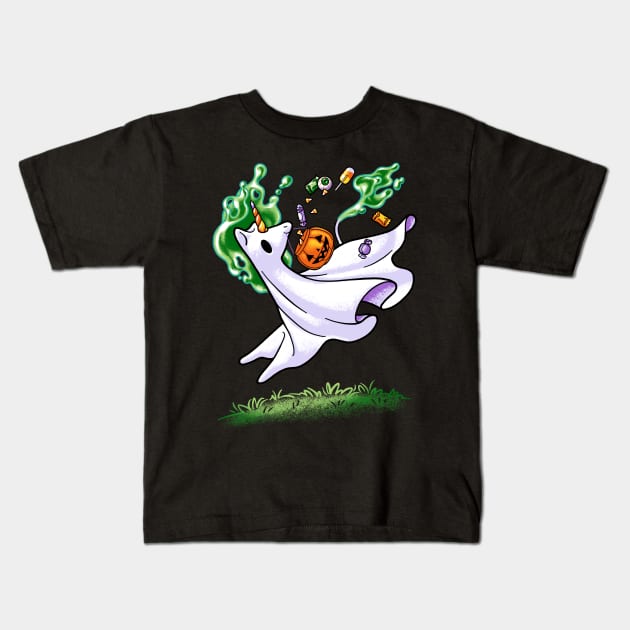 Boonicorn - Cute Ghost Unicorn with Candy Kids T-Shirt by CTKR Studio